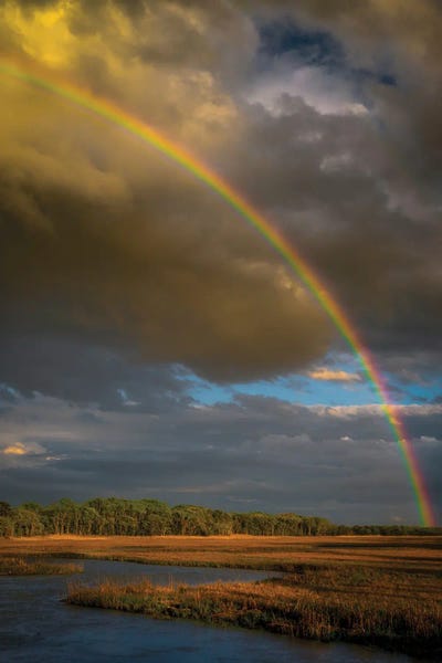 USA, New Jersey, Pinelands National Reserve. Rainbow Over Marsh.