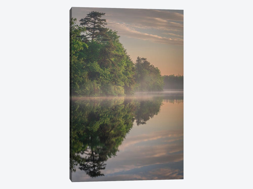 USA, New Jersey, Pinelands National Reserve. Sunrise Reflections In Lake. by Jaynes Gallery 1-piece Canvas Wall Art