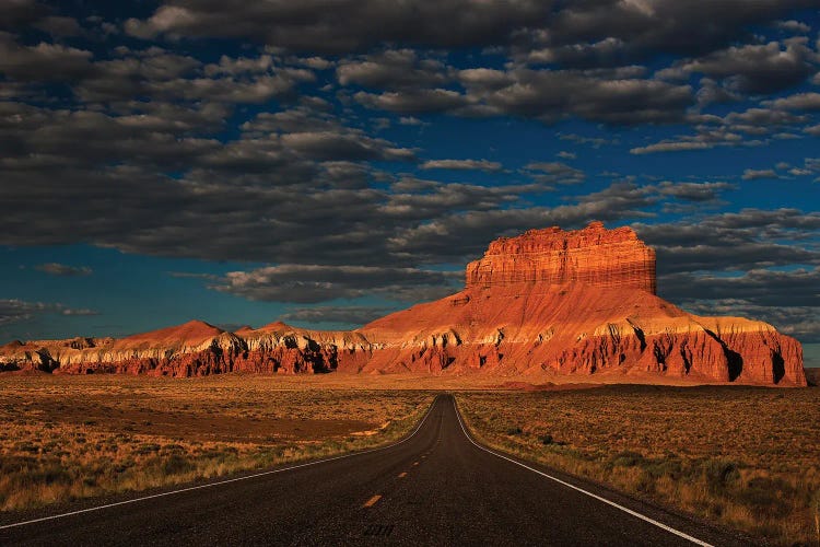 USA, Utah. Sunrise On Highway Into Wild Horse Butte.