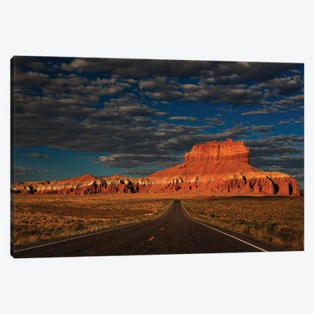 USA, Utah. Sunrise On Highway Into Wild Horse Butte. Canvas Print #JYG1096} by Jaynes Gallery Canvas Art Print