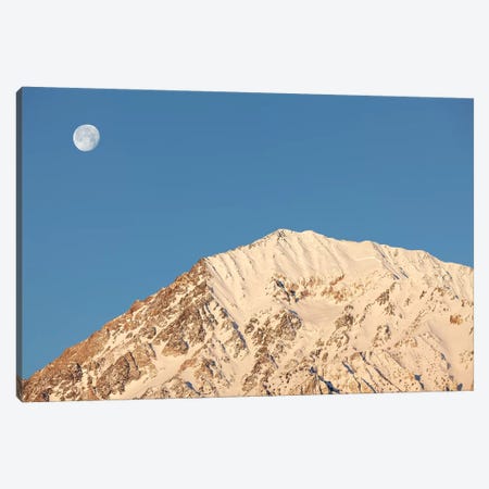 USA, California, Sierra Nevada Mountains. Moonset behind Mt. Tom. Canvas Print #JYG109} by Jaynes Gallery Canvas Artwork