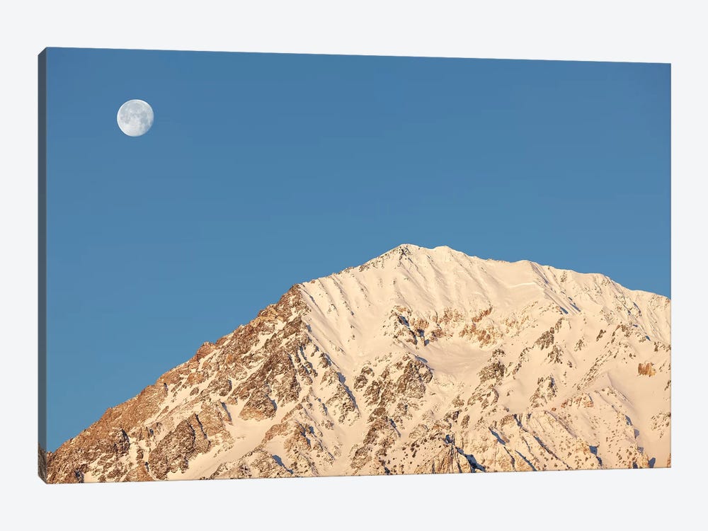 USA, California, Sierra Nevada Mountains. Moonset behind Mt. Tom. by Jaynes Gallery 1-piece Canvas Artwork