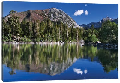 USA, California, Sierra Nevada Mountains. Sherwin Lake reflects mountains. Canvas Art Print - Sierra Nevada Art