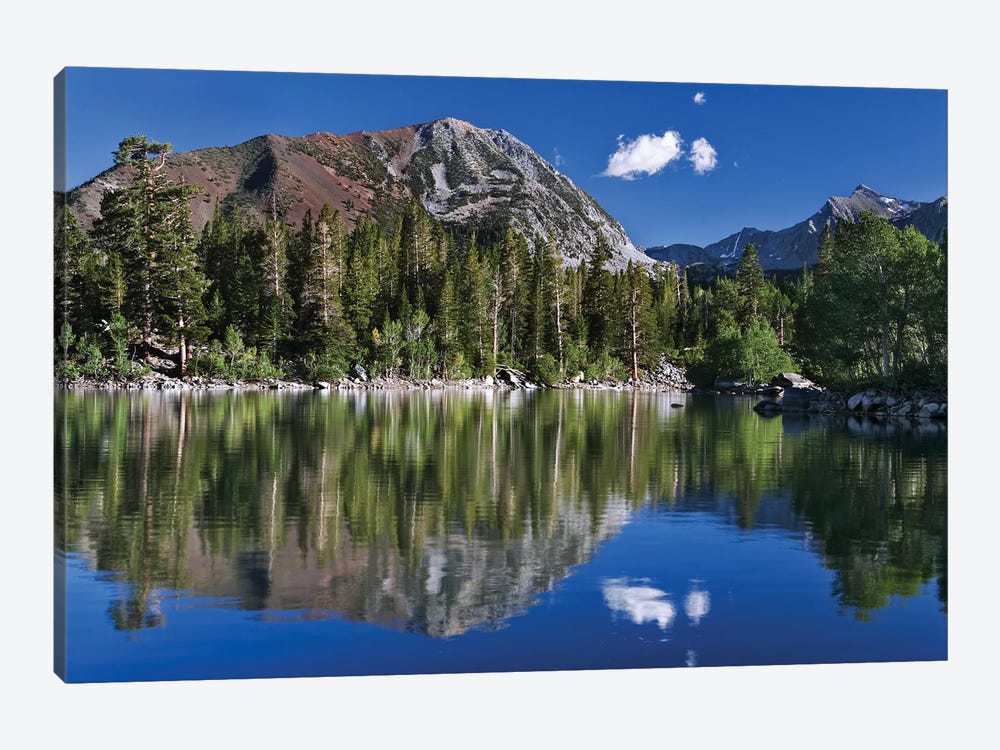USA, California, Sierra Nevada Mountains. Sherwin Lake reflects mountains. by Jaynes Gallery 1-piece Canvas Artwork