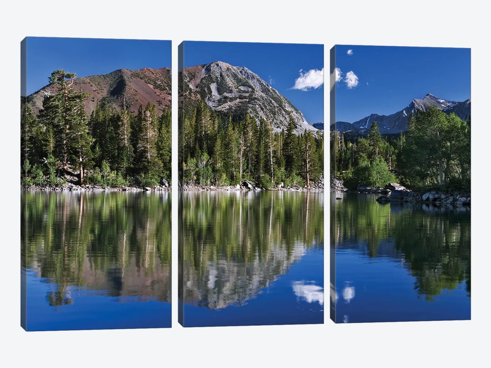 USA, California, Sierra Nevada Mountains. Sherwin Lake reflects mountains. by Jaynes Gallery 3-piece Canvas Artwork