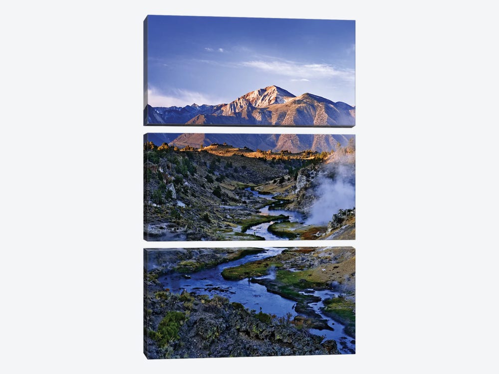 USA, California, Sierra Nevada Mountains. Sunrise on geothermal area of Hot Creek. by Jaynes Gallery 3-piece Canvas Art Print