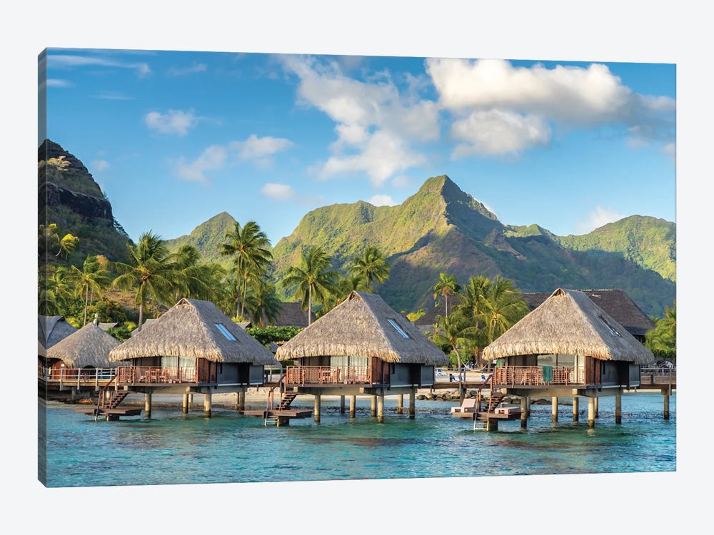 French Polynesia, Moorea Overwater Bungalows by Jaynes Gallery 1-piece Canvas Art