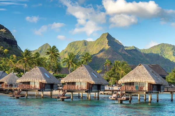 Danita Delimont Photography: French Polynesia, Moorea Overwater Bungalows by Jaynes Gallery