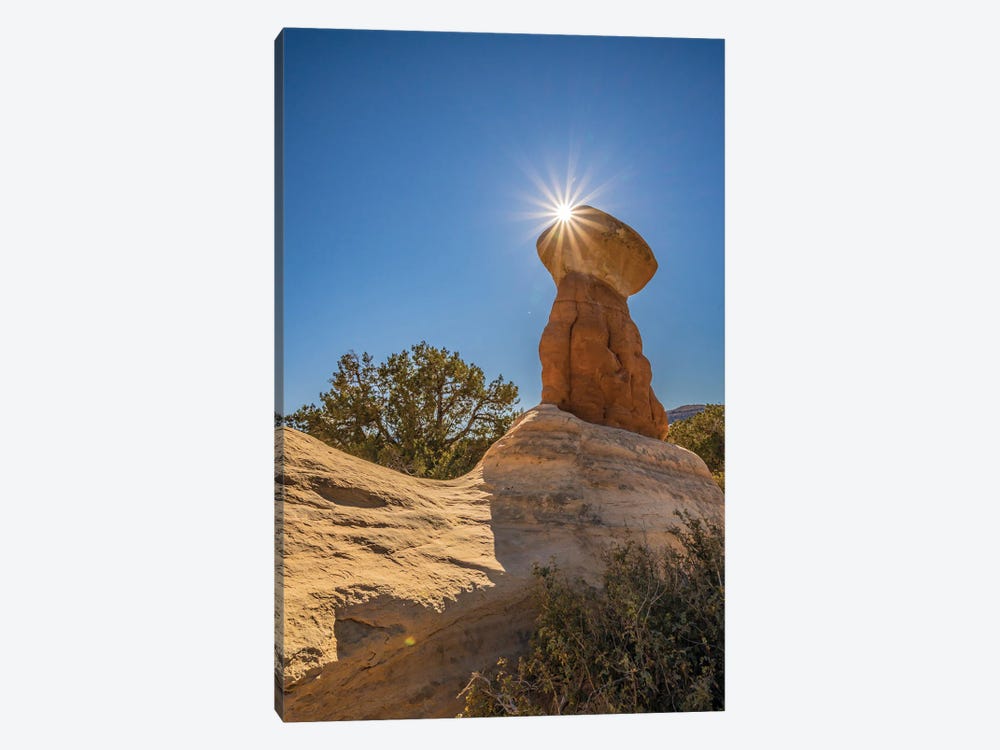USA, Utah, Devil's Garden Outstanding Natural Area Sun Starburst On Hoodoo Rock Formations by Jaynes Gallery 1-piece Canvas Print