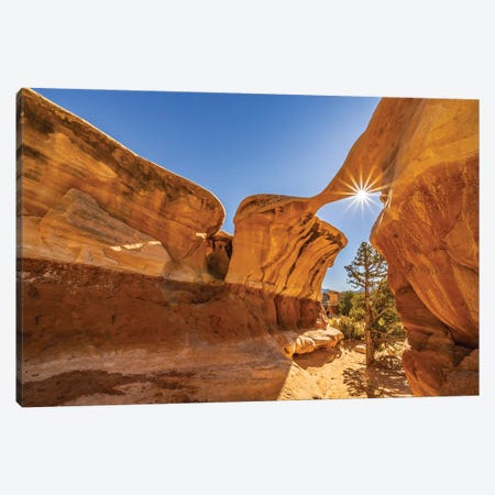 USA, Utah, Grand Staircase Escalante National Monument Sunburst On Eroded Rock Formations In Devil's Garden Canvas Print #JYG1129} by Jaynes Gallery Canvas Artwork