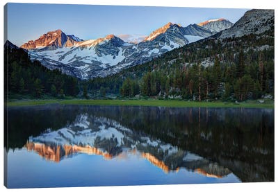USA, California, Sierra Nevada Range. Reflections in Heart Lake. Canvas Art Print - Sierra Nevada Art