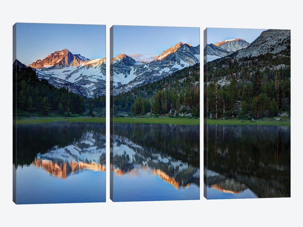 USA, California, Sierra Nevada Range. Reflections in Heart Lake. by Jaynes Gallery 3-piece Canvas Art Print
