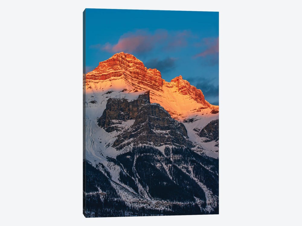 Canada, Alberta, Banff National Park. Mt. Rundle At Sunset. by Jaynes Gallery 1-piece Canvas Print