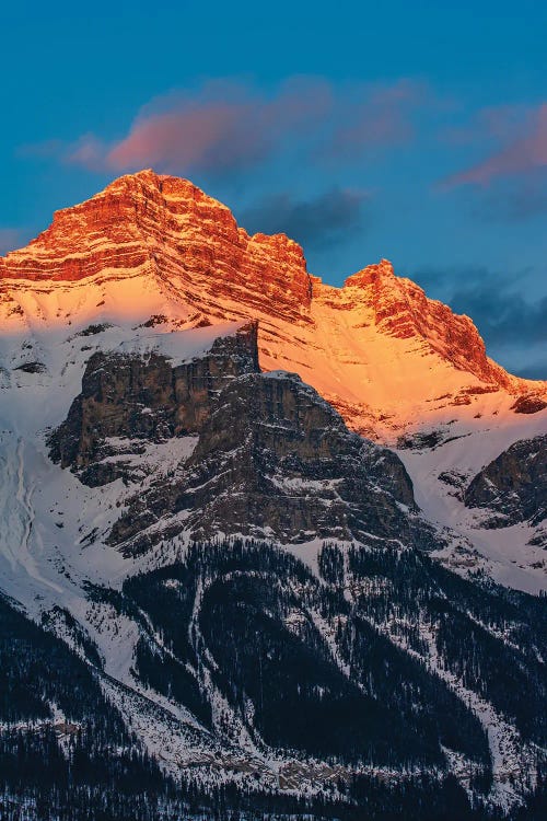 Canada, Alberta, Banff National Park. Mt. Rundle At Sunset.