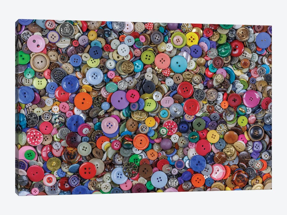 Close-Up Of Variety Of Colorful Buttons. by Jaynes Gallery 1-piece Canvas Print