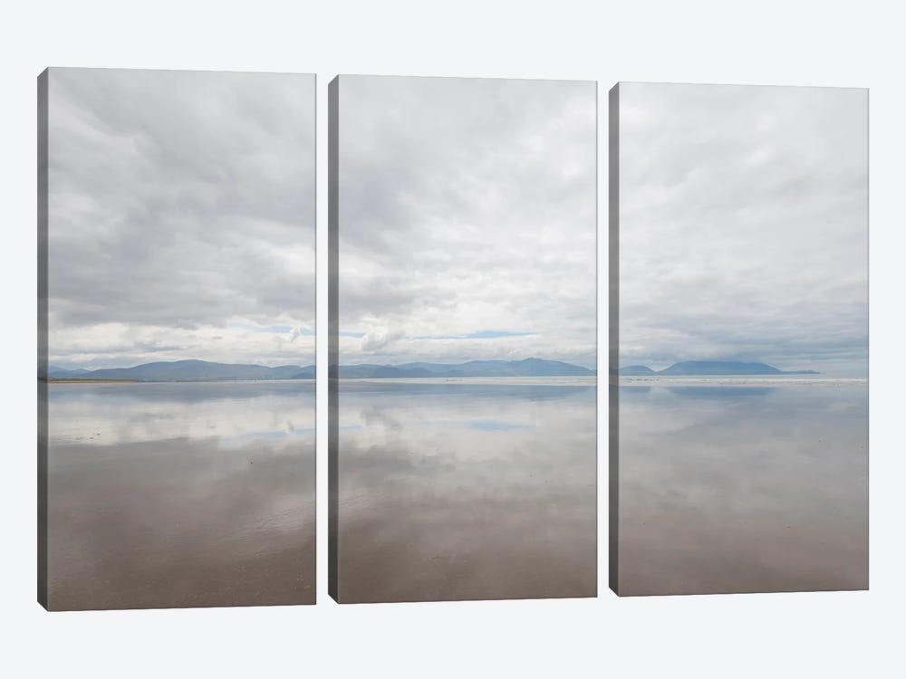Ireland, Inch Strand. Landscape With Fog On Ocean And Beach. by Jaynes Gallery 3-piece Canvas Wall Art