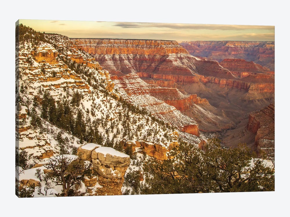 USA, Arizona, Grand Canyon National Park. Winter Canyon Overview From Grandview Point. by Jaynes Gallery 1-piece Canvas Artwork