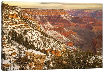 USA, Arizona, Grand Canyon National Park. Winter Canyon Overview From Grandview Point. Canvas Art Print - Jaynes Gallery