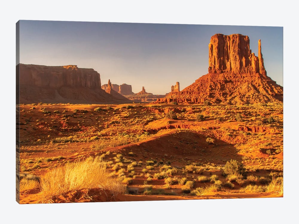 USA, Arizona, Monument Valley Navajo Tribal Park. The Mittens Rock Formations. by Jaynes Gallery 1-piece Canvas Art