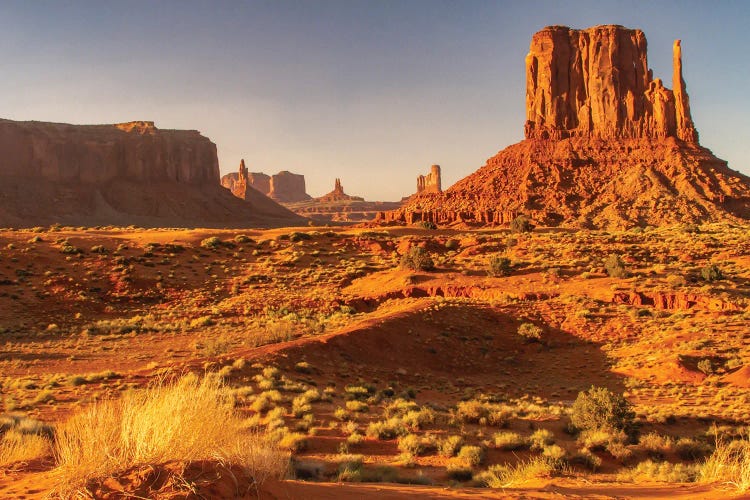 USA, Arizona, Monument Valley Navajo Tribal Park. The Mittens Rock Formations.