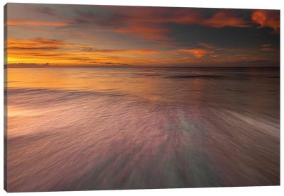 USA, New Jersey, Cape May National Seashore. Sunrise On Ocean Shore II Canvas Art Print - Jaynes Gallery