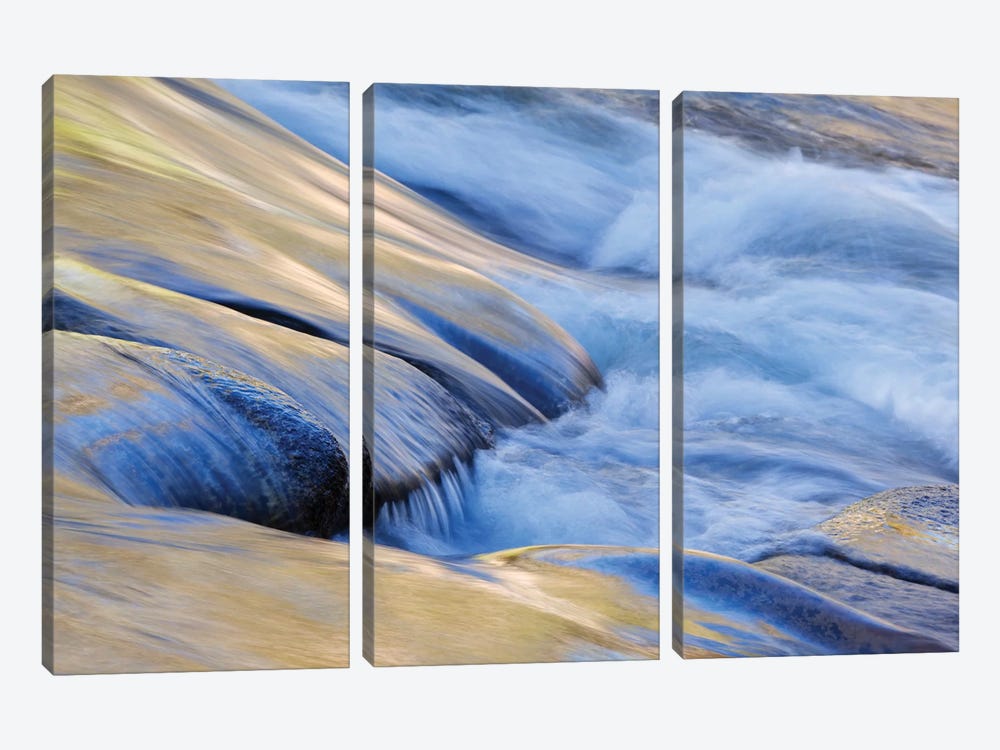 USA, California, Yosemite National Park. Autumn reflections on Merced River. by Jaynes Gallery 3-piece Canvas Art
