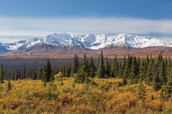 Canada, Yukon, Kluane National Park. Snow-covered peaks in the St. Elias Range.
