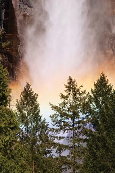Yosemite National Park: USA, California, Yosemite National Park. Rainbow at base of Yosemite Falls. by Jaynes Gallery