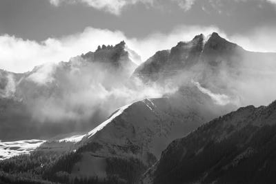 Black and white of winter mountain landscape. USA, Colorado, San Juan Mountains. by Jaynes Gallery multi panel art