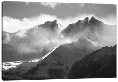 USA, Colorado, San Juan Mountains. Black and white of winter mountain landscape. Canvas Art Print - Mountains Scenic Photography