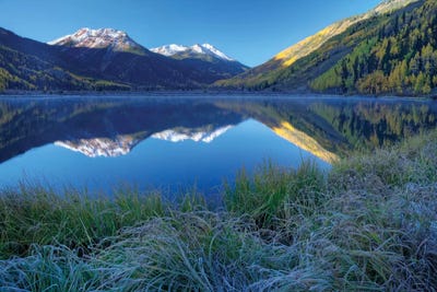 Frosty morning at Crystal Lake. USA, Colorado, San Juan Mountains. by Jaynes Gallery multi panel art