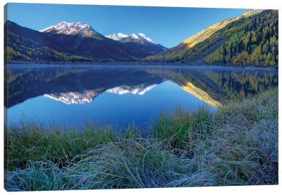 USA, Colorado, San Juan Mountains. Frosty morning at Crystal Lake. Canvas Art Print - Colorado Art