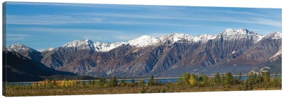 Canada, Yukon, Panoramic of St. Elias Range and Kluane Lake. Canvas Art Print