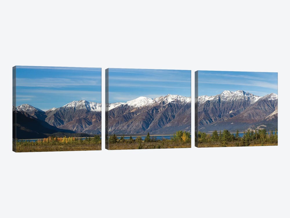 Canada, Yukon, Panoramic of St. Elias Range and Kluane Lake. by Jaynes Gallery 3-piece Canvas Wall Art