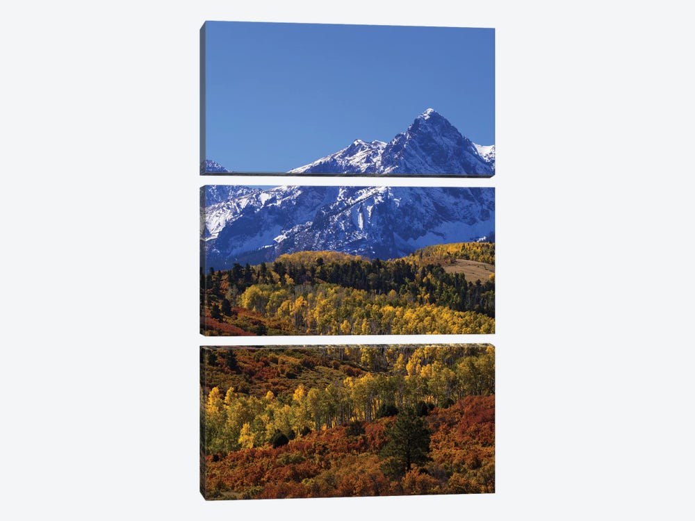 USA, Colorado, San Juan Mountains. Mountain and forest in autumn. by Jaynes Gallery 3-piece Canvas Wall Art