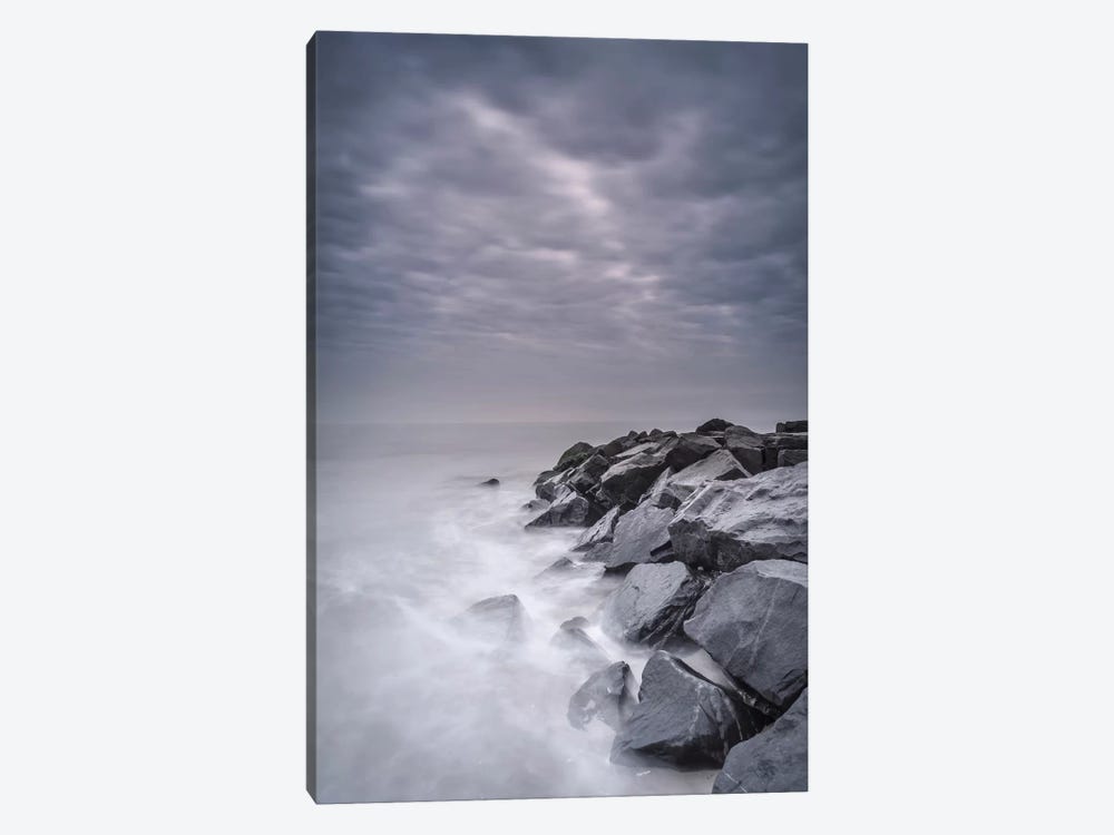 USA, New Jersey, Cape May National Seashore. Stormy shoreline landscape. by Jaynes Gallery 1-piece Canvas Print