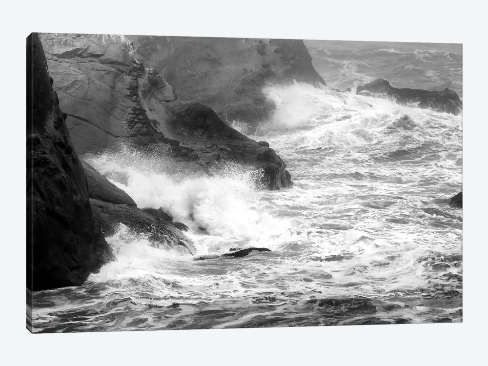 USA, Oregon, Bandon. Storm waves on coast. by Jaynes Gallery 1-piece Canvas Art Print