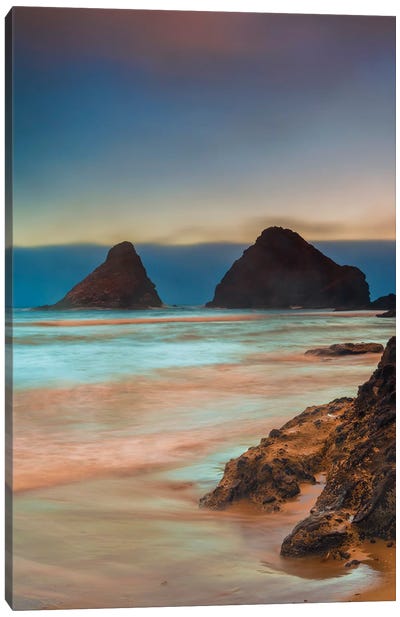 USA, Oregon, Florence. Sunrise on Heceta Beach. Canvas Art Print - Oregon Art