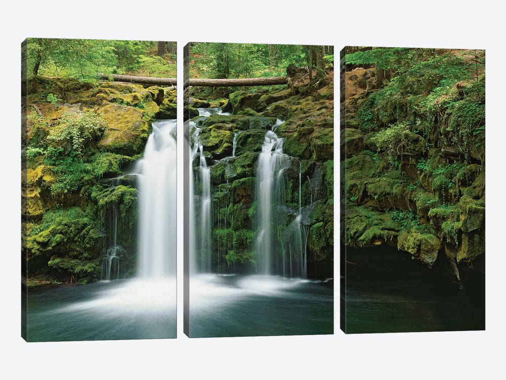USA, Oregon, Umpqua River. Waterfall. by Jaynes Gallery 3-piece Canvas Wall Art