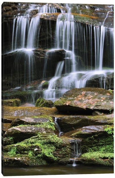 USA, Tennessee, Great Smoky Mountains National Park. Waterfall. Canvas Art Print - National Park Art
