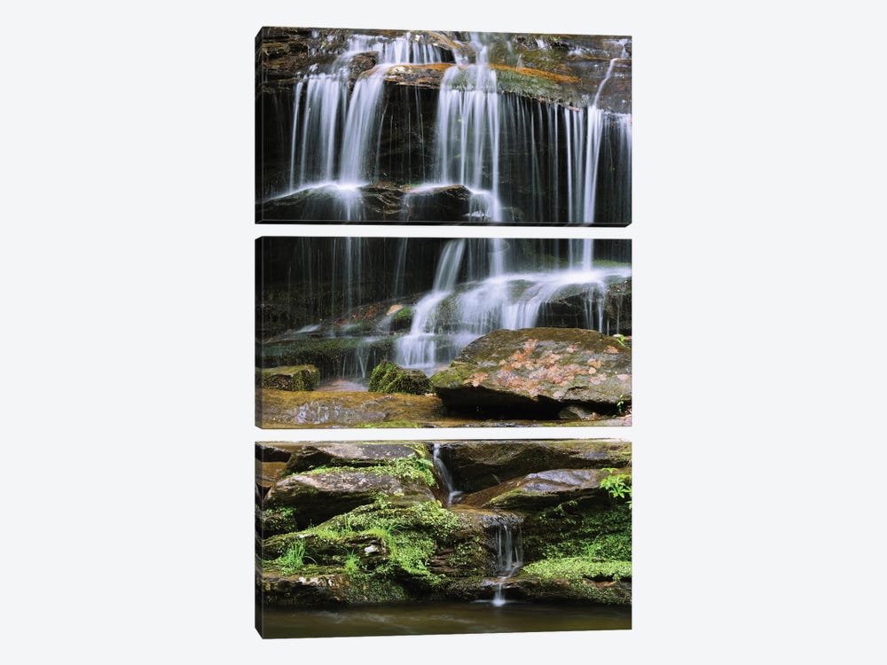USA, Tennessee, Great Smoky Mountains National Park. Waterfall. by Jaynes Gallery 3-piece Art Print