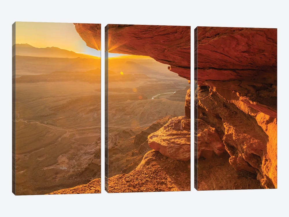 USA, Utah, Dead Horse Point State Park. Sunrise on rock formations. by Jaynes Gallery 3-piece Canvas Art
