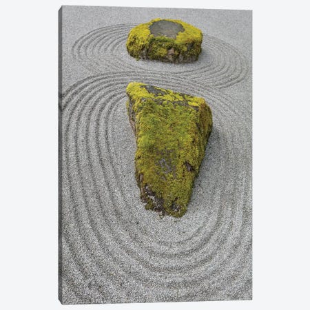 USA, Washington State, Bainbridge Island. Raked sand around rock II Canvas Print #JYG168} by Jaynes Gallery Canvas Wall Art
