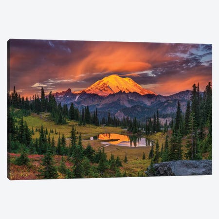 USA, Washington State, Mt. Rainier National Park at sunrise. Canvas Print #JYG170} by Jaynes Gallery Art Print