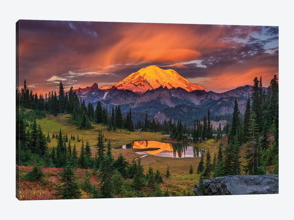 USA, Washington State, Mt. Rainier National Park at sunrise. by Jaynes Gallery 1-piece Canvas Artwork