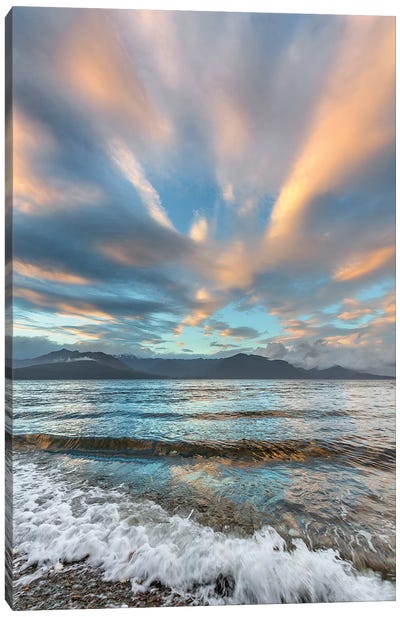 USA, Washington State. Seabeck. Sunset over Hood Canal. Canvas Art Print - Jaynes Gallery