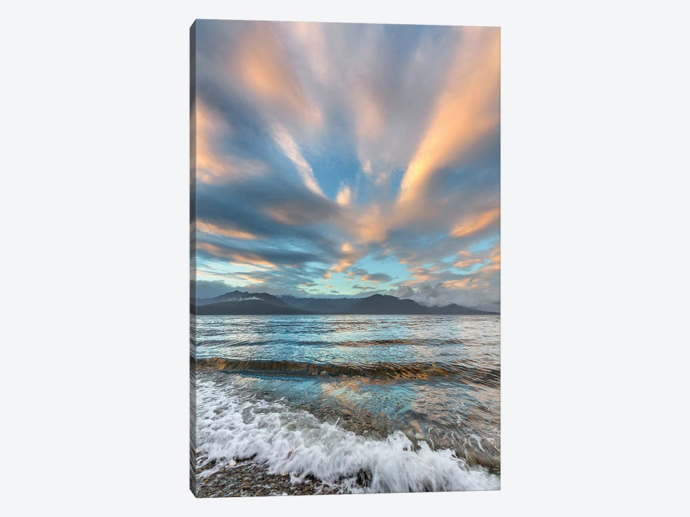 USA, Washington State. Seabeck. Sunset over Hood Canal. by Jaynes Gallery 1-piece Canvas Wall Art