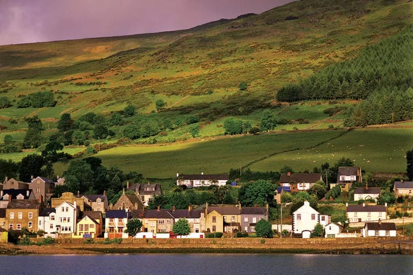 Ireland, County Louth. The Town Of Carlingford On The Mountainous Cooley Peninsula.