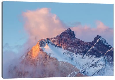 Chile, Patagonia. The Horns mountains III Canvas Art Print - Snowy Mountain Art