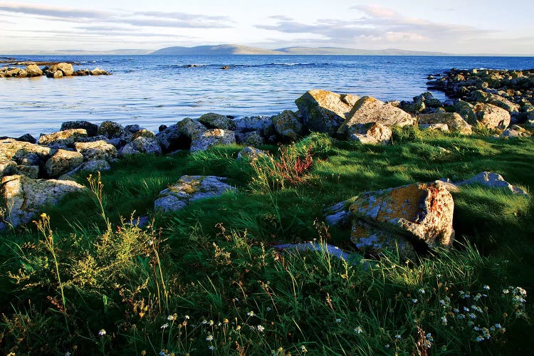 Ireland, Galway Bay. View Of The Bay In Late Afternoon Light.